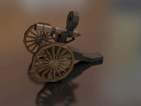 Gatling Cannon 1860 3D Model
