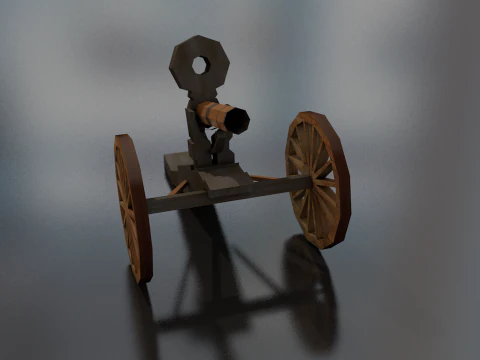 Gatling Cannon 1860 3D Model