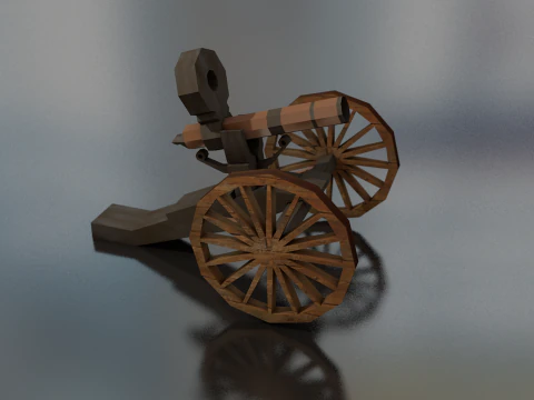 Gatling Cannon 1860 3D Model