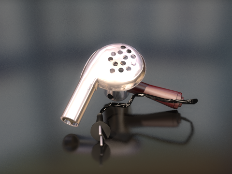 Vintage Eski Stil Sa&ccedil; Kurutma Makinesi 3D Model