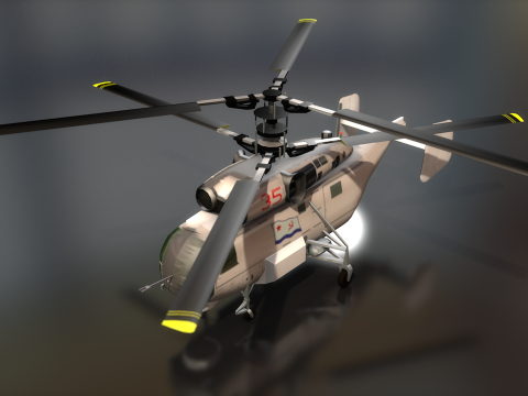 H&eacute;licopt&egrave;re Kamov KA-27 de la marine russe Modèle 3D
