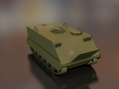 M-113 Armored Military Tank Green Dragon 3D Model
