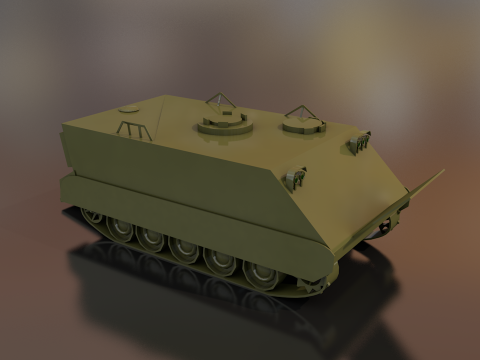 M-113 Armored Military Tank Green Dragon 3D Model