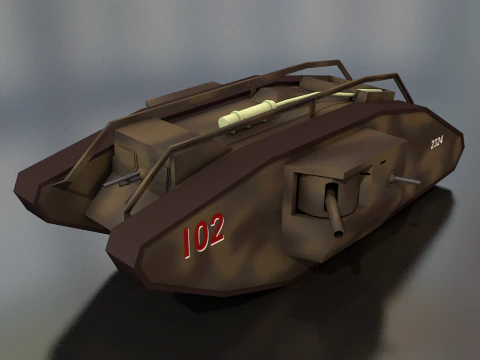 남성 Mark V 탱크 영국 육군 군사 3D 모델