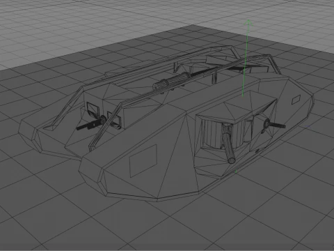 Male Mark V Tank British Army Military 3D Model