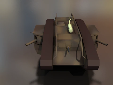 Male Mark V Tank British Army Military 3D Model