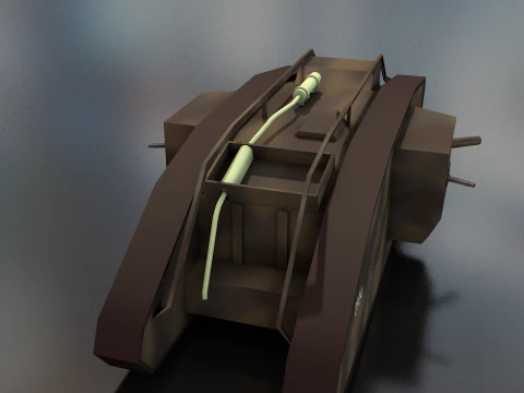 Male Mark V Tank British Army Military 3D Model