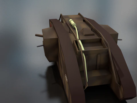 Male Mark V Tank British Army Military 3D Model