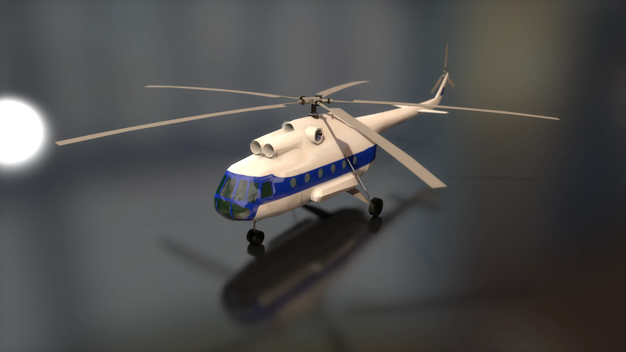Russian Transport Helicopter Mil MI-8 3D Model .c4d .max .obj .3ds .fbx .stl .blend 
