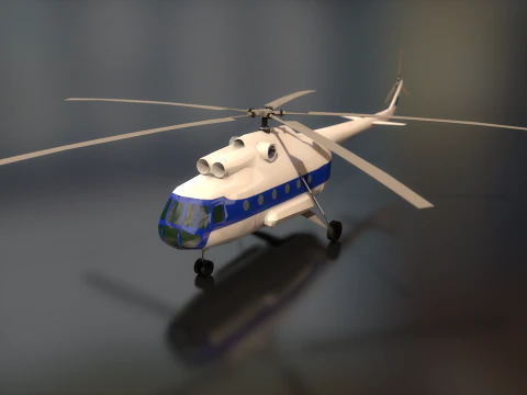 Russian Transport Helicopter Mil MI-8 3D Model