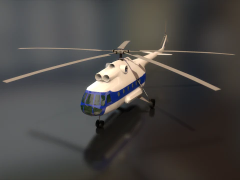 Russian Transport Helicopter Mil MI-8 3D Model