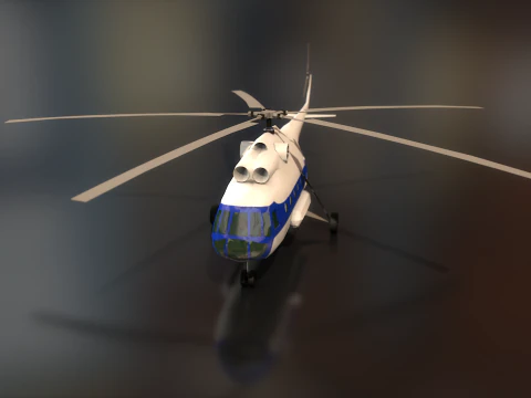 Russian Transport Helicopter Mil MI-8 3D Model