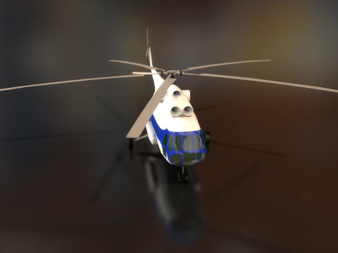 Russian Transport Helicopter Mil MI-8 3D Model