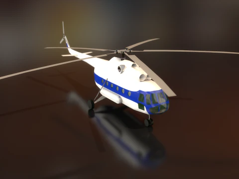 Russian Transport Helicopter Mil MI-8 3D Model