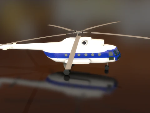 Russian Transport Helicopter Mil MI-8 3D Model