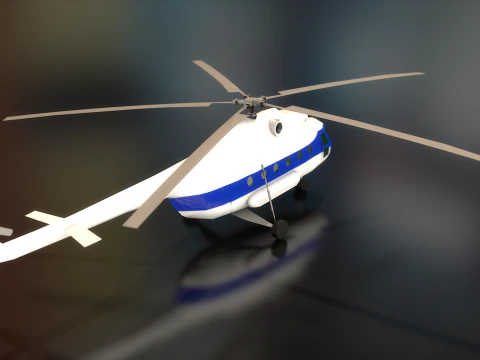 Russian Transport Helicopter Mil MI-8 3D Model