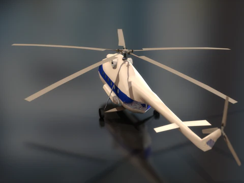 Russian Transport Helicopter Mil MI-8 3D Model
