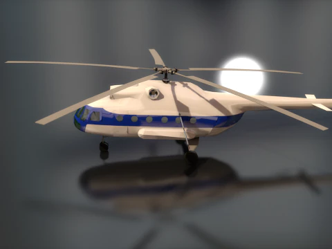 Russian Transport Helicopter Mil MI-8 3D Model