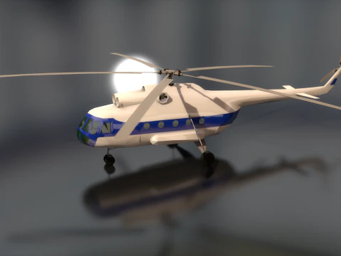 Russian Transport Helicopter Mil MI-8 3D Model