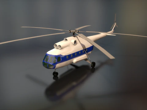 Russian Transport Helicopter Mil MI-8 3D Model