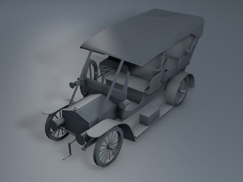 Carro antigo de luxo, &ocirc;nibus do s&eacute;culo XX Modelo 3D