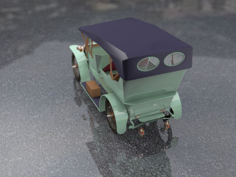 Carro antigo de luxo, &ocirc;nibus do s&eacute;culo XX Modelo 3D