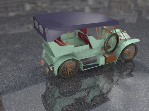 Carro antigo de luxo, &ocirc;nibus do s&eacute;culo XX Modelo 3D