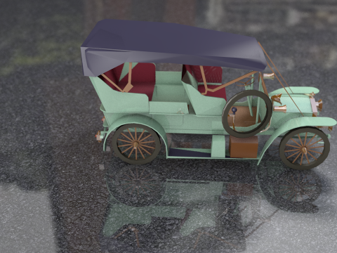 Carro antigo de luxo, &ocirc;nibus do s&eacute;culo XX Modelo 3D