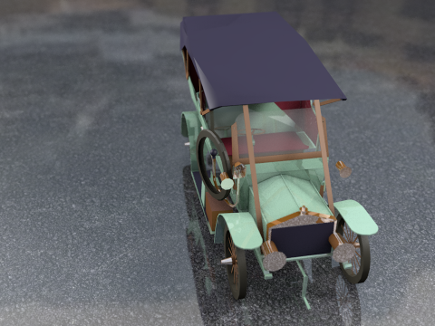 Carro antigo de luxo, &ocirc;nibus do s&eacute;culo XX Modelo 3D