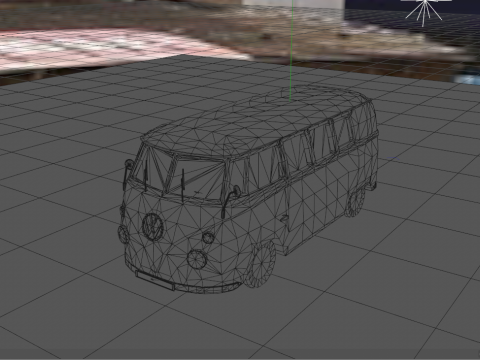 Volkswagen Tipe 2 Kombi Lowpoly Model 3D
