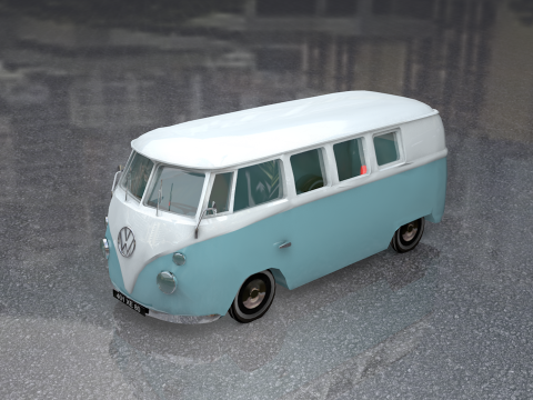 Volkswagen Tipe 2 Kombi Lowpoly Model 3D