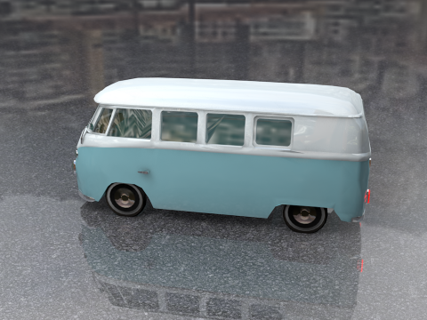 Volkswagen Tipe 2 Kombi Lowpoly Model 3D