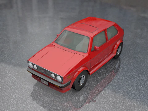 폭스바겐 골프 구형 모델 Lowpoly 3D 모델