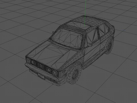 Volkswagen Golf Old Model Lowpoly 3D Model