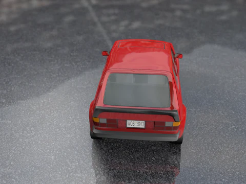 Volkswagen Golf Old Model Lowpoly 3D Model