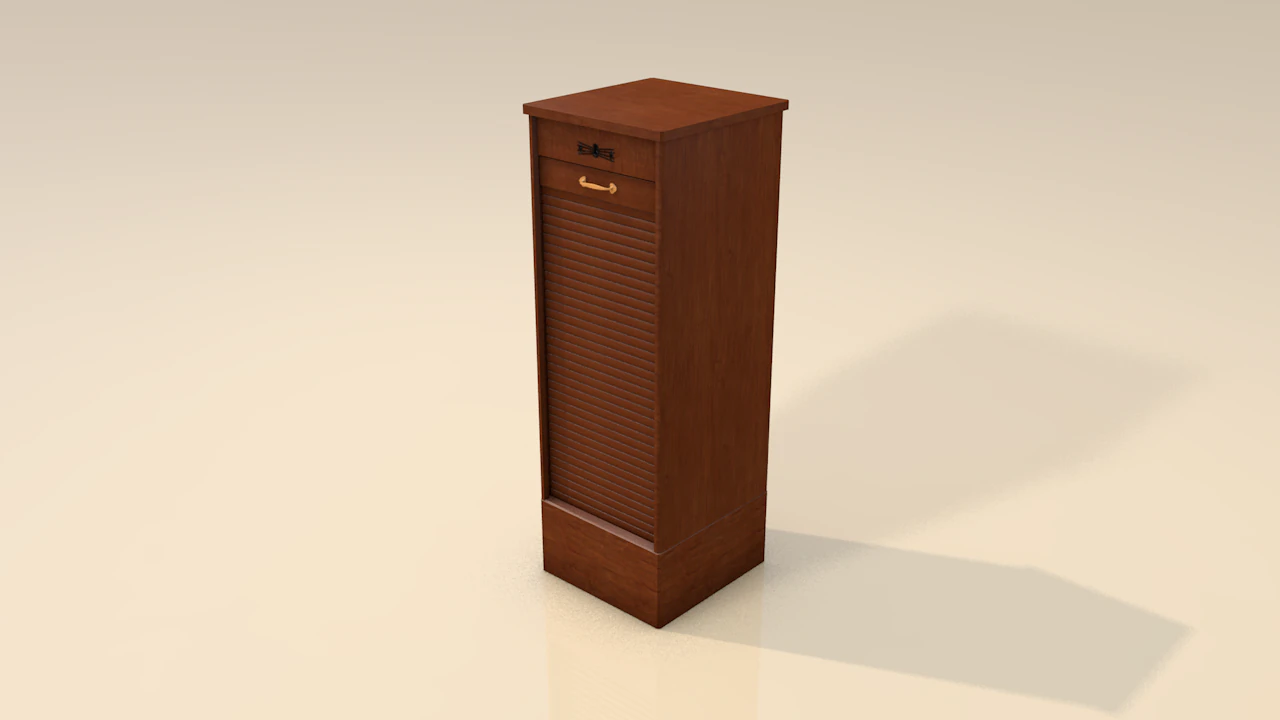 Wood Vertical Shelf Furniture 3D Model .c4d .max .obj .3ds .fbx .stl .blend 