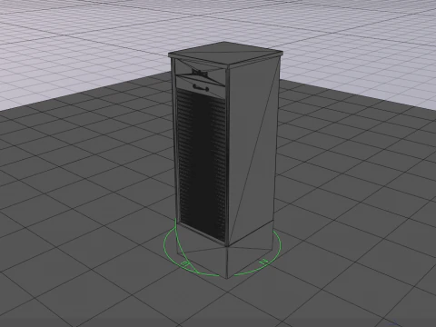 Wood Vertical Shelf Furniture 3D Model