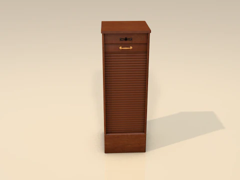 Wood Vertical Shelf Furniture 3D Model