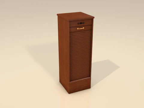 Wood Vertical Shelf Furniture 3D Model