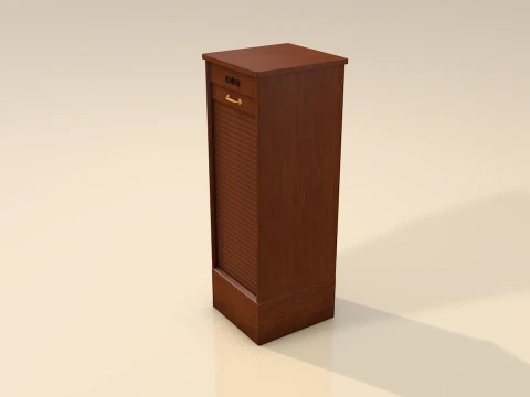 Wood Vertical Shelf Furniture 3D Model
