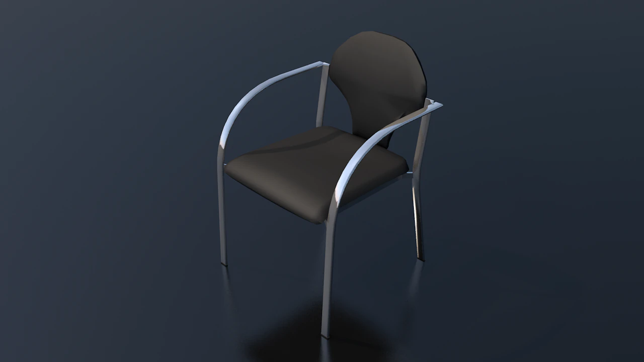 Dark Leather Office Chair 3D Model .c4d .max .obj .3ds .fbx .stl .blend 