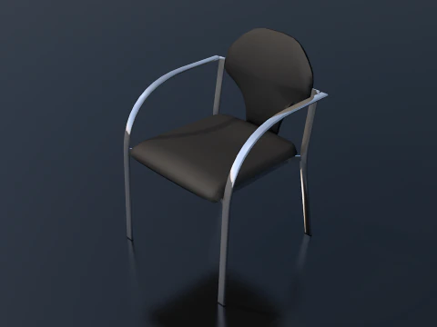 어두운 가죽 사무실 의자 3D 모델