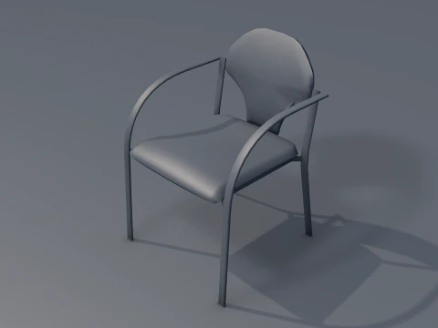 Dark Leather Office Chair 3D Model