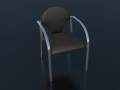 Dark Leather Office Chair 3D Model