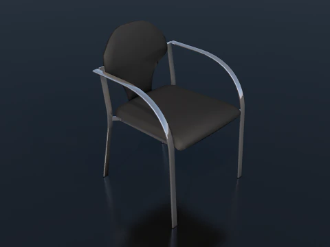 Dark Leather Office Chair 3D Model