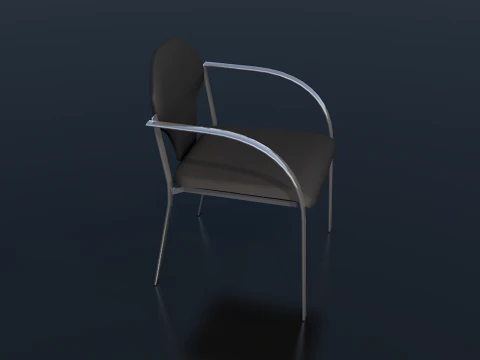 Dark Leather Office Chair 3D Model
