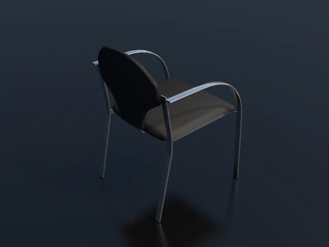 Dark Leather Office Chair 3D Model