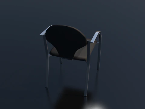 Dark Leather Office Chair 3D Model