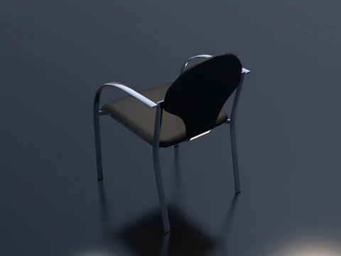 Dark Leather Office Chair 3D Model