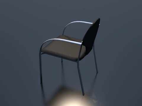 Dark Leather Office Chair 3D Model